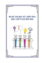 Bộ đề thi học kì 2 môn hóa học lớp 9 năm 2015 2016