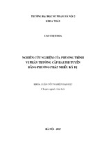 Nghiên cứu nghiệm của phương trình vi phân thường cấp hai phi tuyến bằng phương pháp nhiễu kỳ dị