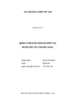 Quản lý chi ngân sách nhà nước tại huyện việt yên, tỉnh bắc giang