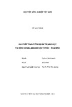 Giải pháp tăng cường quản trị nhân lực tại bệnh viện đa khoa huyện vũ thư – thái bình