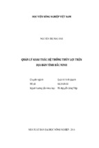 Quản lý khai thác hệ thống thủy lợi trên địa bàn tỉnh bắc ninh