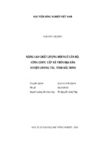 Nâng cao chất lượng đội ngũ cán bộ, công chức cấp xã trên địa bàn huyện lương tài, tỉnh bắc ninh