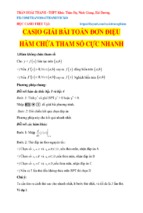 Casio giải bài toán đơn điệu hàm số cực nhanh