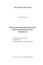 Kiểm soát chi thường xuyên ngân sách xã tại kho bạc nhà nước khoái châu, tỉnh hưng yên