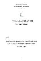 [tiểu luận] chiến lược marketing cho cà phê hòa tan g7 (trung nguyên)   thương hiệu cà phê việt