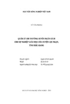 Quản lý chi thường xuyên ngân sách cho sự nghiệp giáo dục của huyện lục ngạn, tỉnh bắc giang