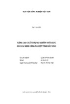 Nâng cao chất lượng nguồn nhân lực cho các khu công nghiệp tỉnh bắc ninh
