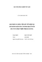 Giải pháp huy động tiền gửi tiết kiệm tại chi nhánh ngân hàng thương mại cổ phần đầu tư và phát triển tỉnh hải dương