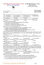 đề thi thử thpt quốc gia mới nhất môn sinh