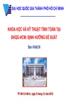 KHOA HỌC VÀ KỸ THUẬT TÍNH TOÁN TẠI ĐHQG-HCM: ĐỊNH HƯỚNG ĐỀ XUẤT Ban KH&CN