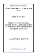 Nghiên cứu sự hài lòng của khách hàng mua lẻ trực tuyến qua các website bán hàng chuyên nghiệp khu vực tp. hcm