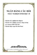 ngân hàng trắc nghiệm sinh học 10 có đáp án