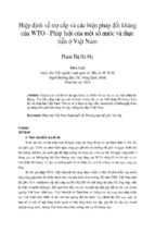 Hiệp định về trợ cấp và các biện pháp đối kháng của WTO - Pháp luật của một số nước và thực tiễn ở Việt Nam