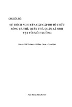 Chuyên đề ôn thi học sinh giỏi sinh học thpt sự thích nghi của các cấp độ tổ chức sống cá thể, quần thể, quần xã sinh vật với môi trường