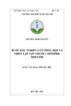 Bước đầu nghiên cứu tổng hợp và thiết lập tạp chuẩn Captopril disulfid
