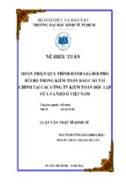 Hoàn thiện quy trình đánh giá và đối phó rủi ro trong kiểm toán báo cáo tài chính tại các công ty kiểm toán độc lập vừa và ở việt nam