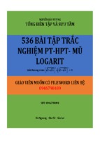 536 bài tập trắc nghiệm PT-HPT Mũ - Logarit