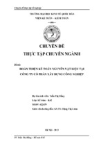 Luận văn kế toán hoàn thiện kế toán nguyên vật liệu tại công ty cổ phần xây dựng công nghiệp