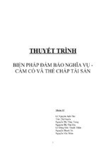 Tiểu luận biện pháp đảm bảo nghĩa vụ   cầm cố và thế chấp tài sản ( môn luật dân sự 2 )