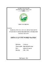 đánh giá công tác cấp giấy chứng nhận quyền sử dụng đất của huyện điện biên đông   tỉnh điện biên giai đoạn năm 2013  2015