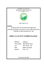 đánh giá công tác chuyển quyền sử dụng đất trên địa bàn phường quang trung   thành phố thái nguyên   tỉnh thái nguyên giai đoạn 2013   2015