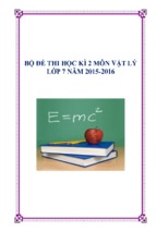 Bộ đề thi học kì 2 môn vật lý lớp 7 năm 2016 2017