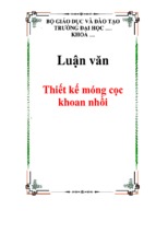 Luận văn Thiết kế móng cọc khoan nhồi