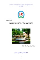 Bồi dưỡng học sinh giỏi môn toán thpt chuyên đề nghiệm phức của đa thức