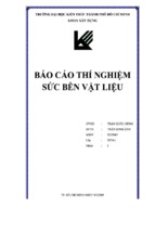 Báo cáo Thí nghiệm Sức bền vật liệu - Trần Song Ánh