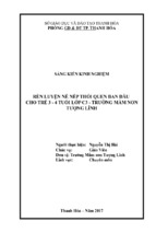 Rèn luyện nề nếp thói quen ban đầu cho trẻ 3   4 tuổi lớp c3   trường mầm non tượng lĩnh