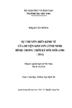 Sự chuyển biến kinh tế của huyện kim sơn (tỉnh ninh bình) trong thời kỳ đổi mới luận văn thạc sĩ lịch sử