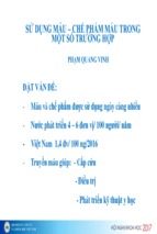 Sử dụng máu , chế phẩm máu trong 1 số trường hợp