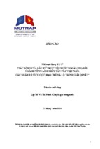 TÁC ĐỘNG CỦA ĐẦU TƯ TRỰC TIẾP NƯỚC NGOÀI (FDI) ĐẾN NGÀNH NÔNG LÂM THỦY SẢN CỦA VIỆT NAM: CÁC NHÂN TỐ TÍCH CỰC, HẠN CHẾ VÀ LỘ TRÌNH GIẢI QUYẾT