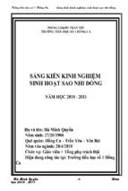 Sáng kién kinh nghiệm sinh hoạt sao nhi đồng trường tiểu học số 1 hồng ca