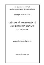 Giá vàng và một số nhân tố ảnh hưởng đến giá vàng tại việt nam