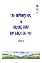 TINH THẦN ĐẠI HỌC và PHƯƠNG PHÁP DẠY & HỌC ĐẠI HỌC