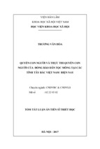 Quyền con người và thực thi quyền con người của đồng bào dân tộc mông ở các tỉnh tây bắc việt nam hiện nay (tt)