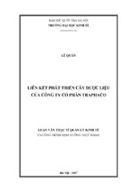 Liên kết phát triển cây dược liệu của công ty cổ phần traphaco