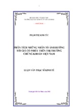 Phân tích những nhân tố ảnh hưởng tới giá cổ phiếu trên thị trường chứng khoán việt nam