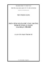 Phân tích nguồn gốc tăng trưởng kinh tế tỉnh an giang giai đoạn 1990   2009 