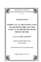 Nghiên cứu các nhân tố đo lường giá trị thương hiệu máy tính xách tay tại thị trường tp.hcm