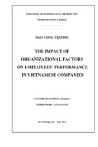 The impact of organizational factors on employees' performance in vietnamese companies
