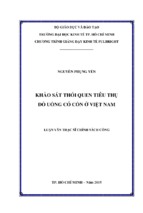 Khảo sát thói quen tiêu thụ đồ uống có cồn ở việt nam