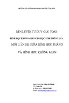 Rèn luyện tư duy giải toán hình học không gian cho học sinh thông qua mối liên hệ giữa hình học phẳng và hình học không gian