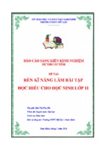 Skkn rèn kĩ năng làm bài tập đọc hiểu cho học sinh lớp 11