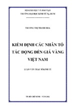 Kiểm định các nhân tố tác động đến giá vàng việt nam