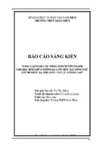 Skkn nâng cao năng lực tiếng anh chuyên ngành cho học sinh lớp 11 thông qua tổ chức  dạy song ngữ chủ đề khúc xạ ánh sáng _ vật lí 11 nâng