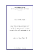 Phân tích chính sách tái định cư dự án cải tạo chung cư cũ a1, a2 nguyễn công trứ, thành phố hà nội 