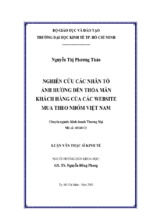 Nghiên cứu các nhân tố ảnh hưởng đến thỏa mãn khách hàng của các website mua theo nhóm việt nam