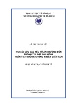 Nghiên cứu các nhân tố ảnh hưởng đến thông tin bất cân xứng trên thị trường chứng khoán việt nam